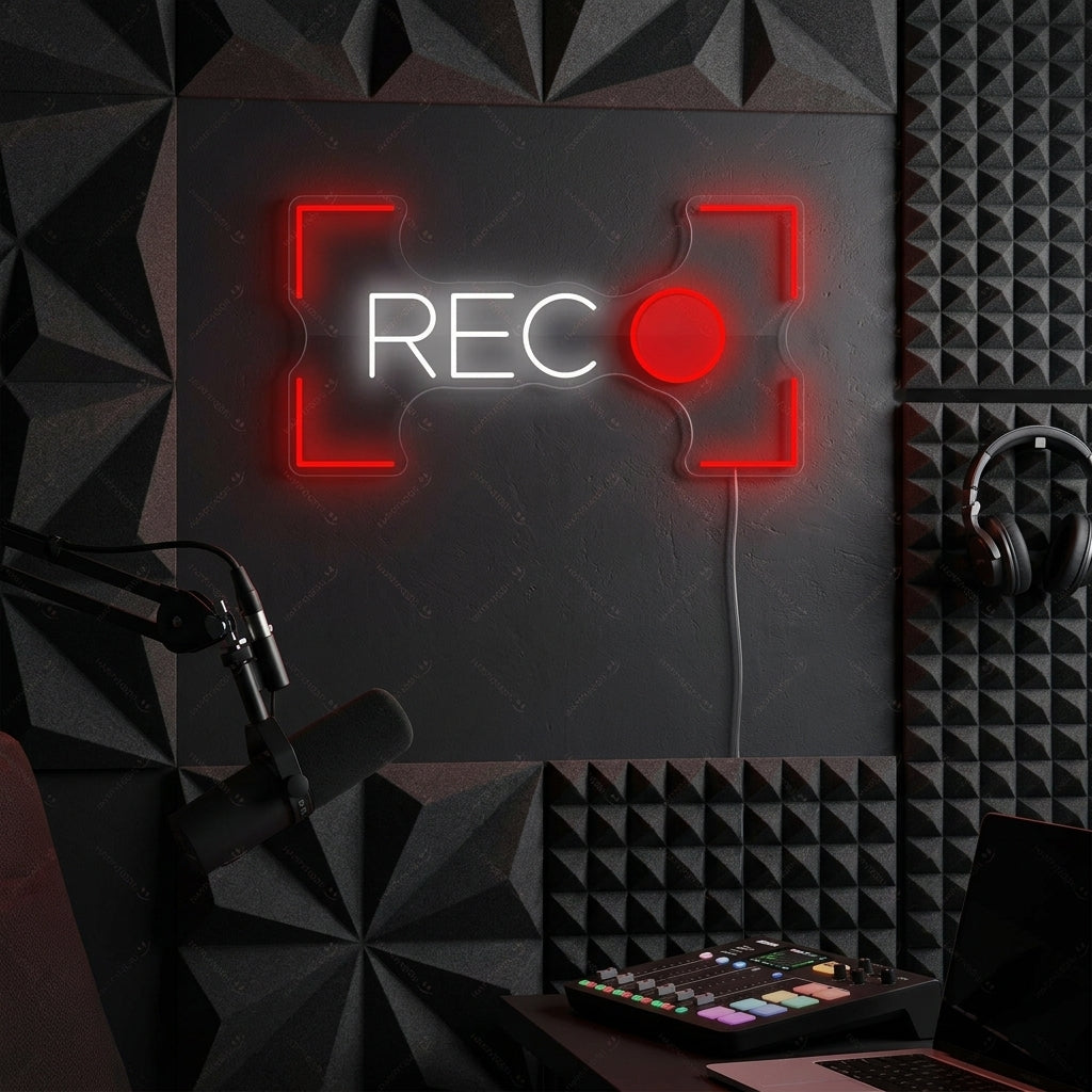 "Recording Button" Neon Sign