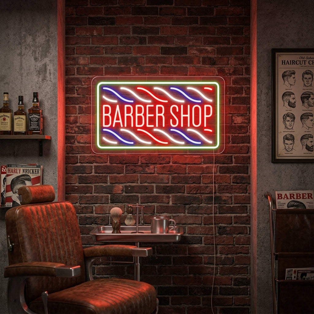 "Barber Haircut Shop" Neon Sign