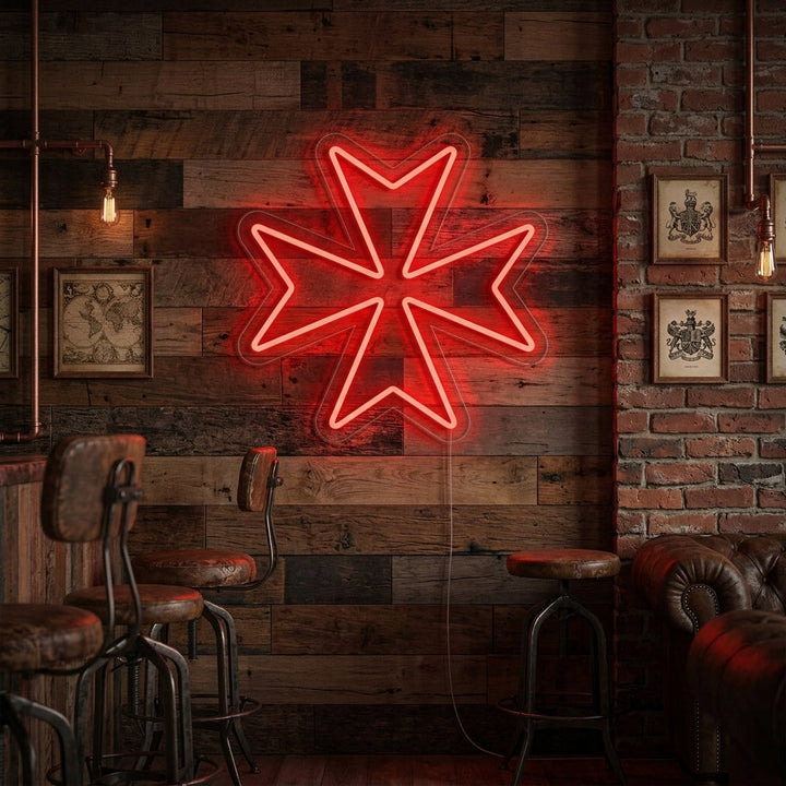 "Maltese Cross" Neon Sign