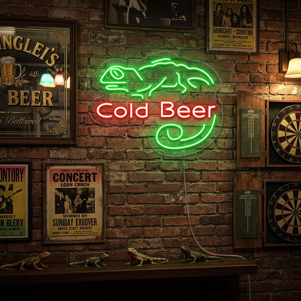 "Cold Beer Bar" Neon Sign