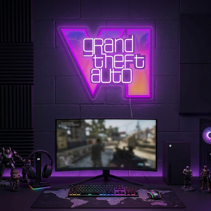 "Grand Theft Auto" Neon Sign
