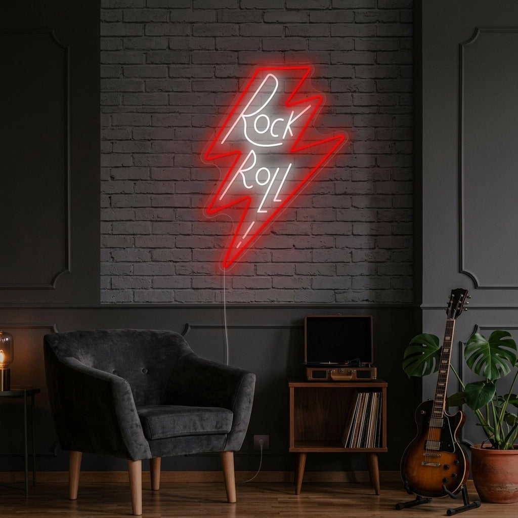 "Rock Roll" Neon Sign