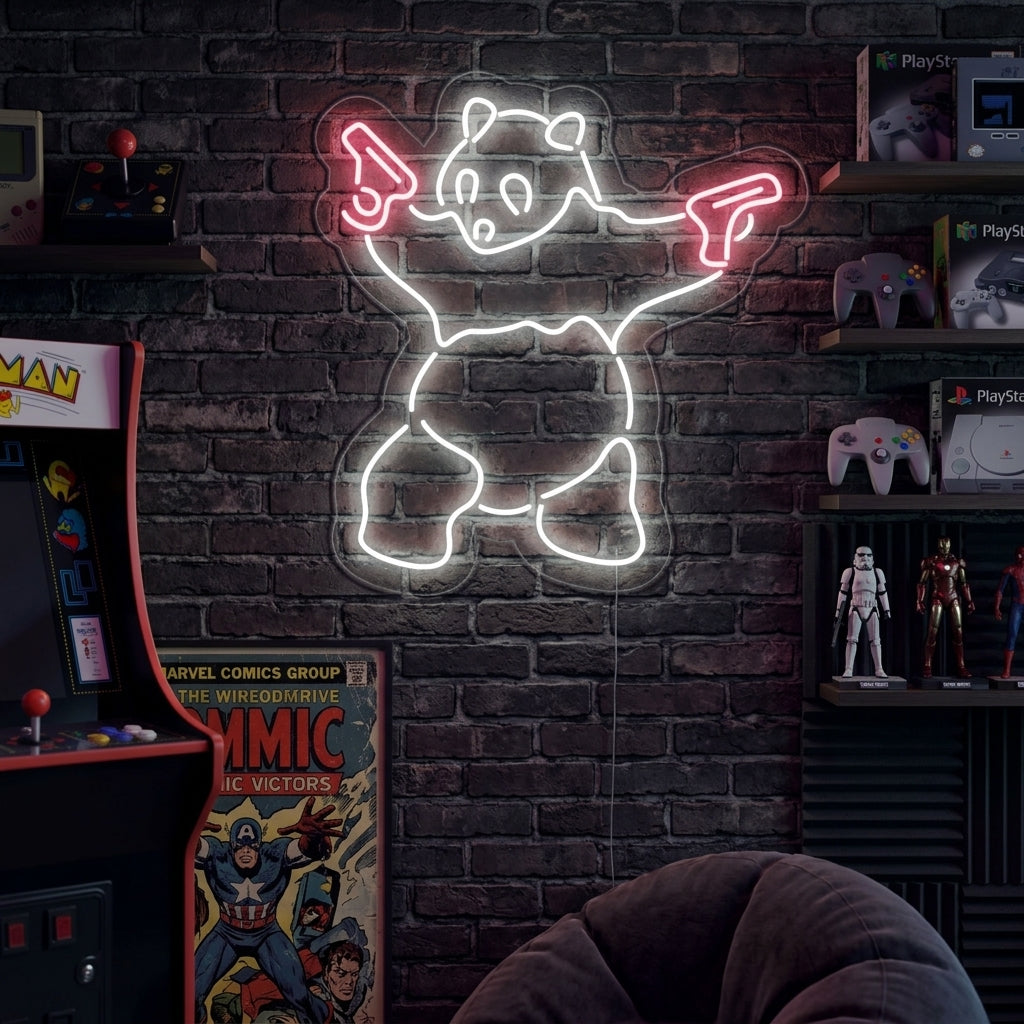 "Panda Gun" Neon Sign
