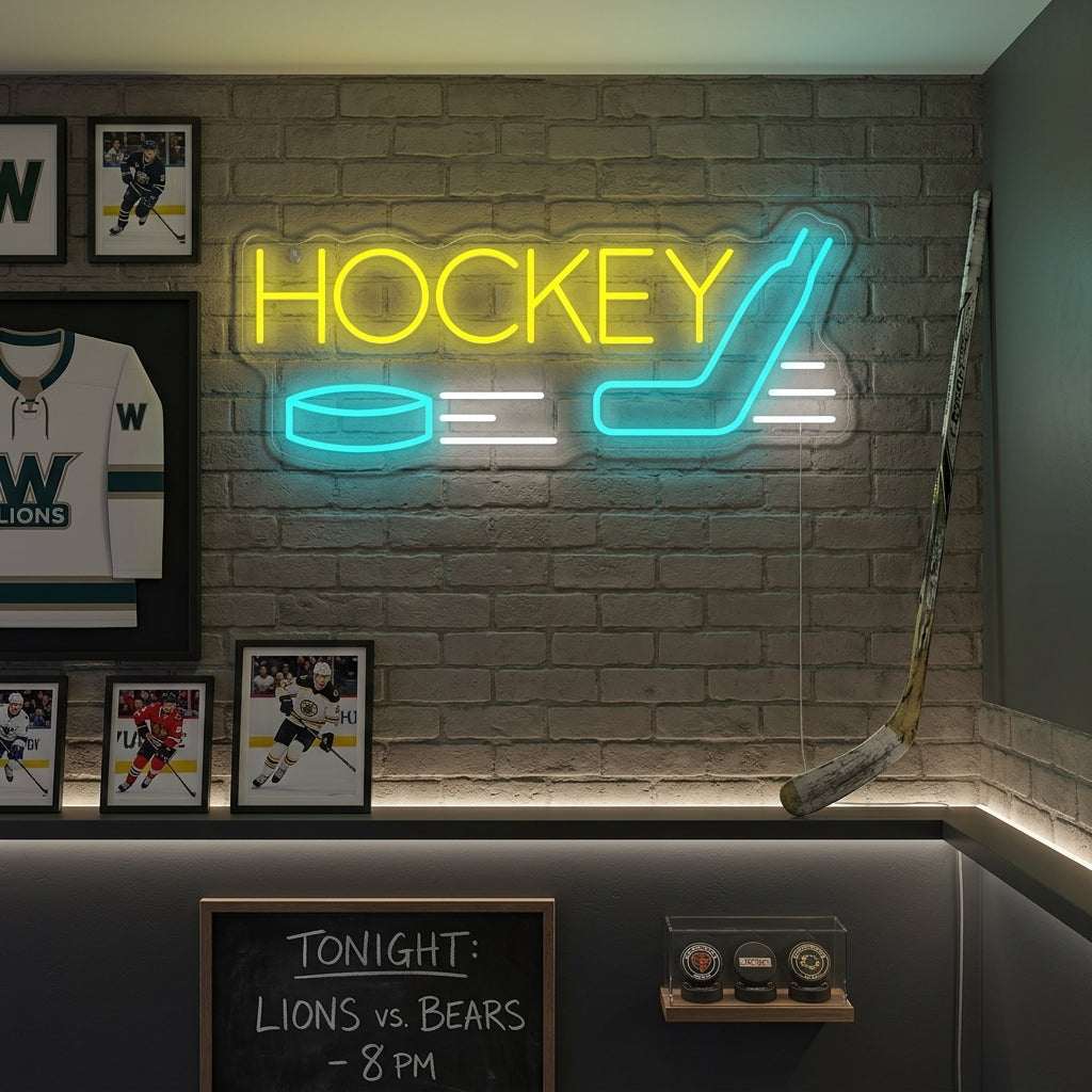 "Hockey" Neon Sign
