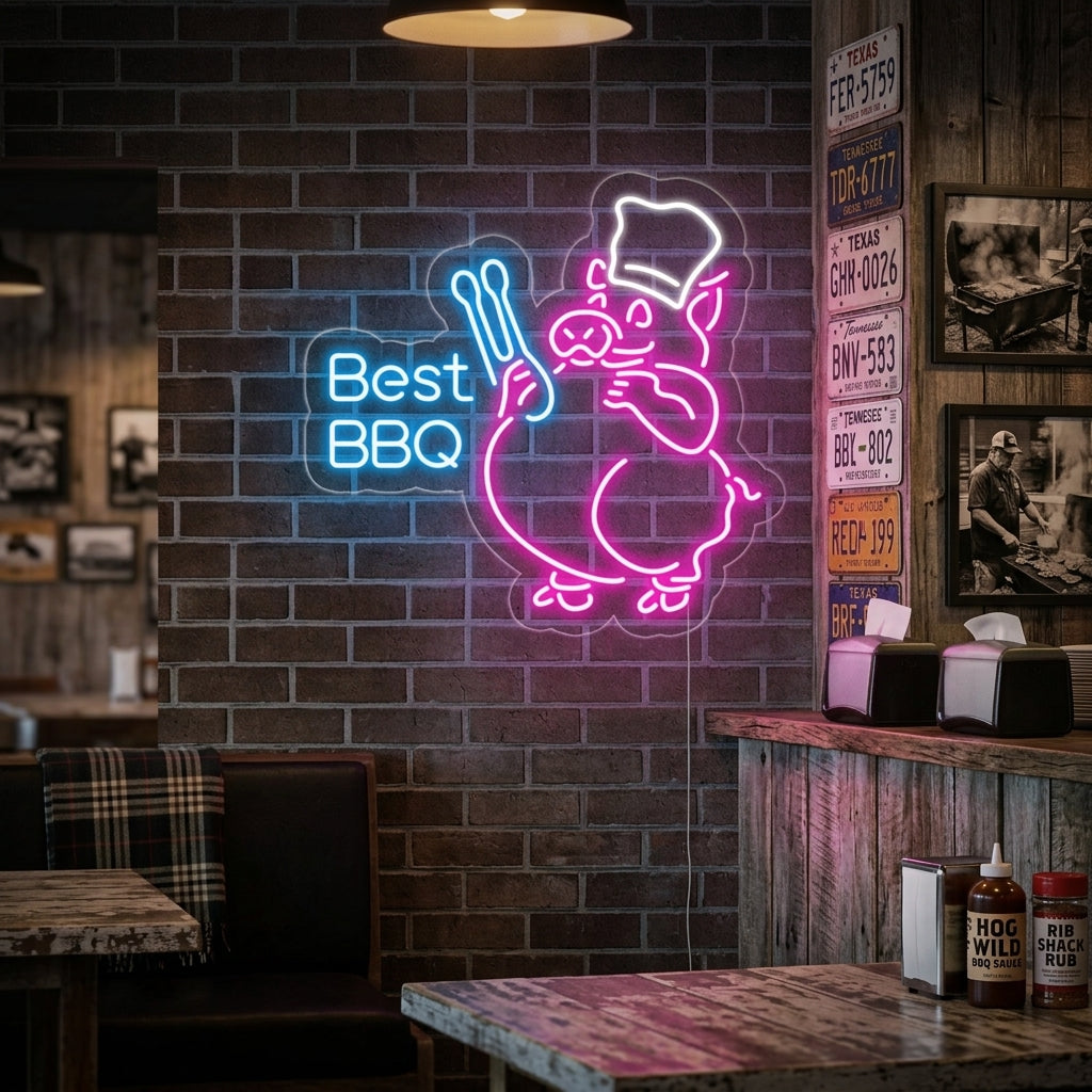 "Best BBQ" Neon Sign
