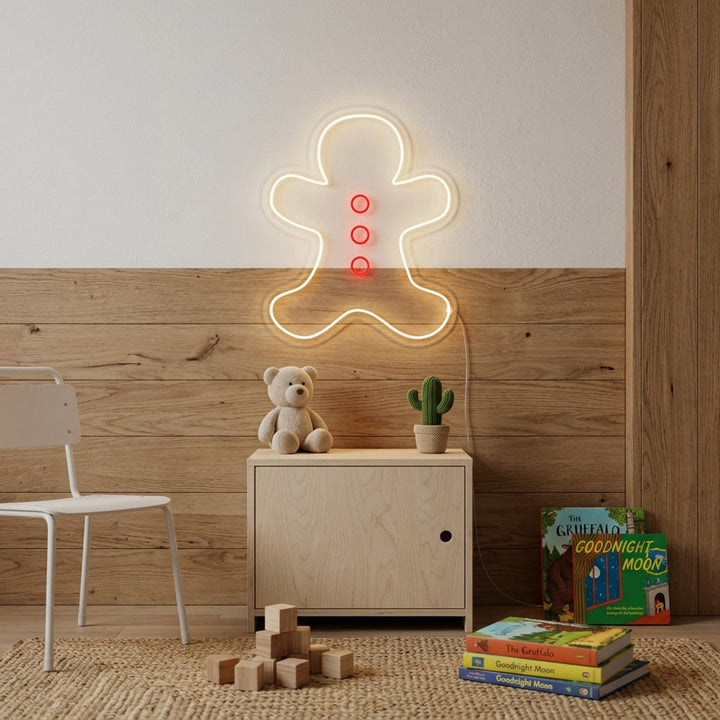 "Gingerbread Man, Kids Room Decor" Neon Sign
