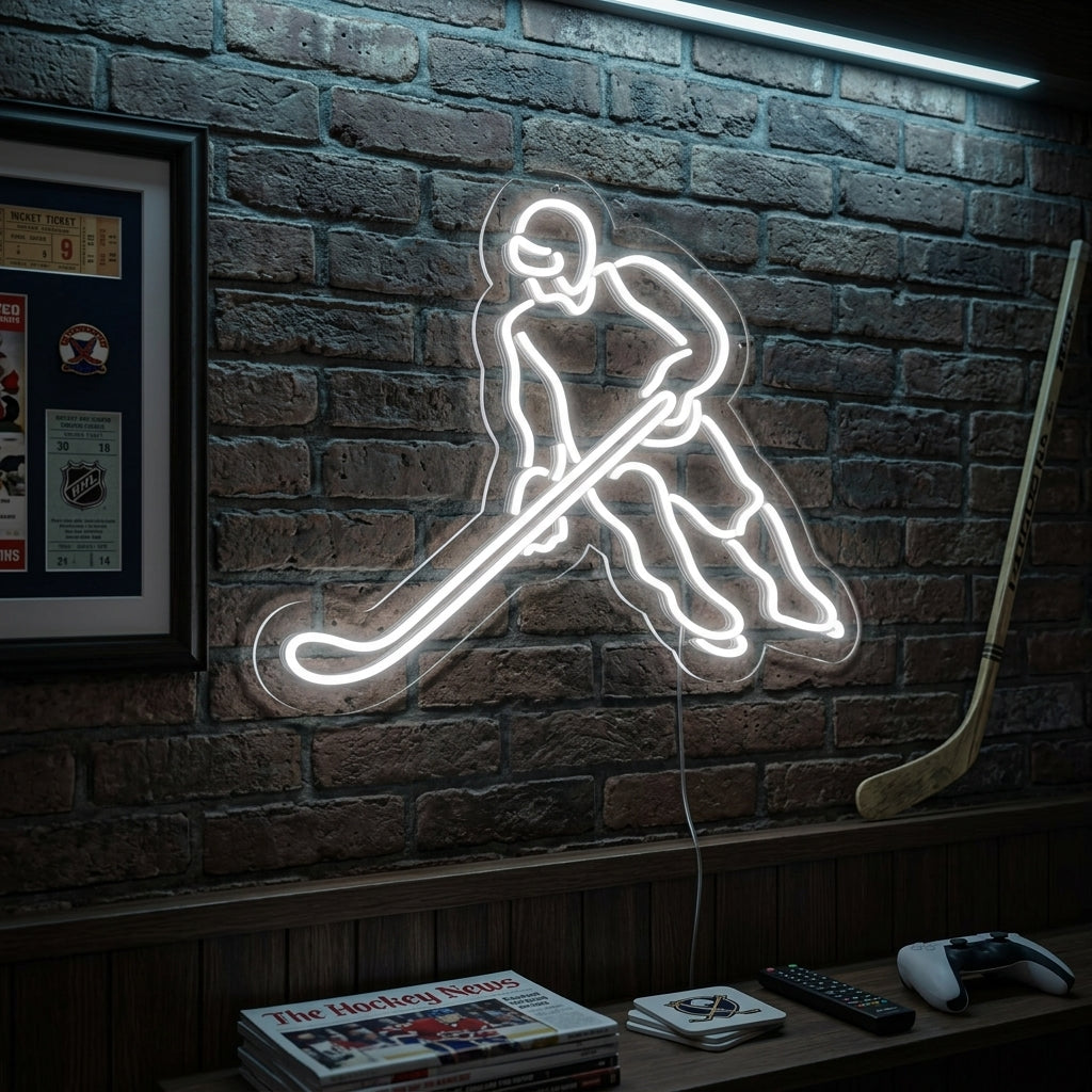 "Hockey Player" Neon Sign