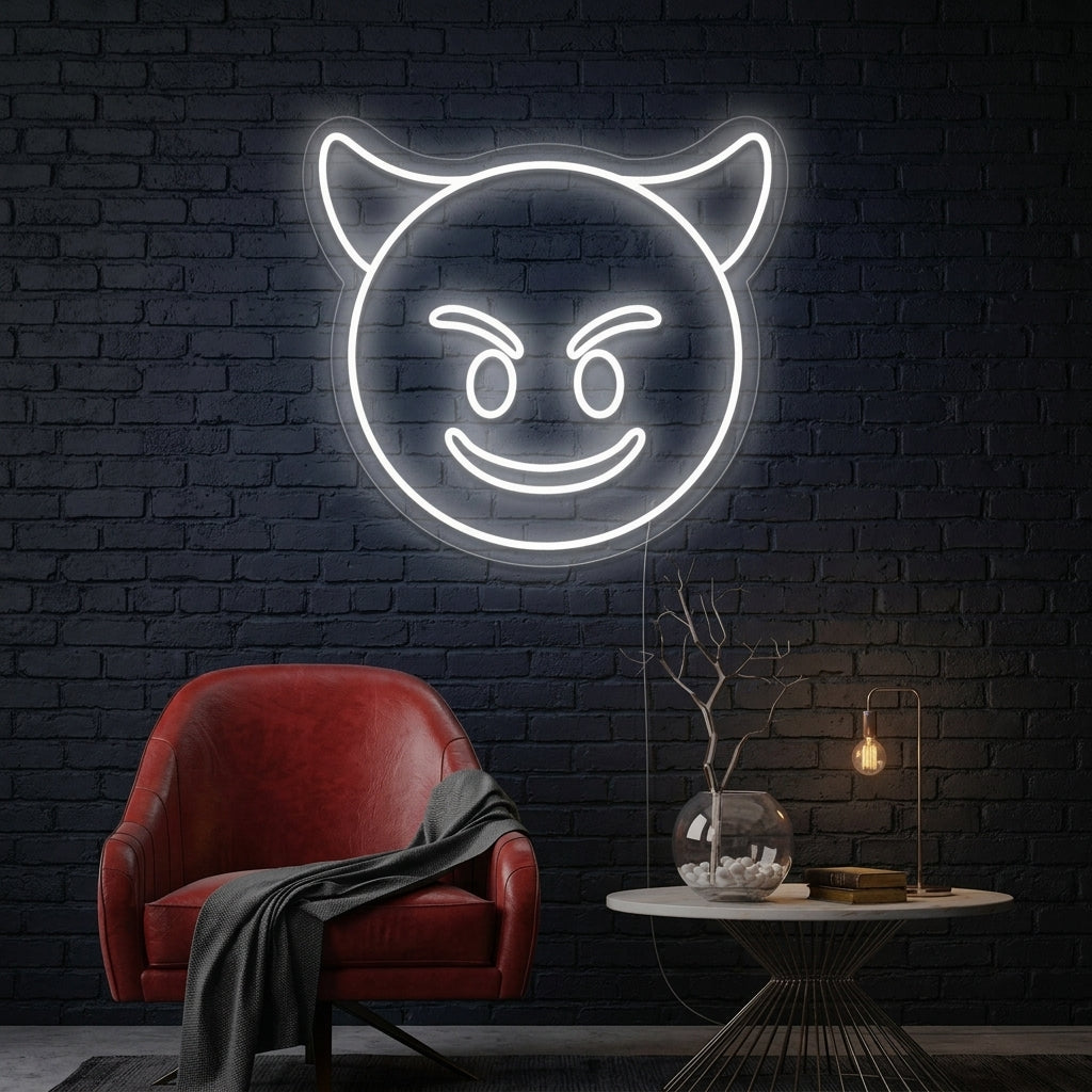 "Evil Emoji" Neon Sign