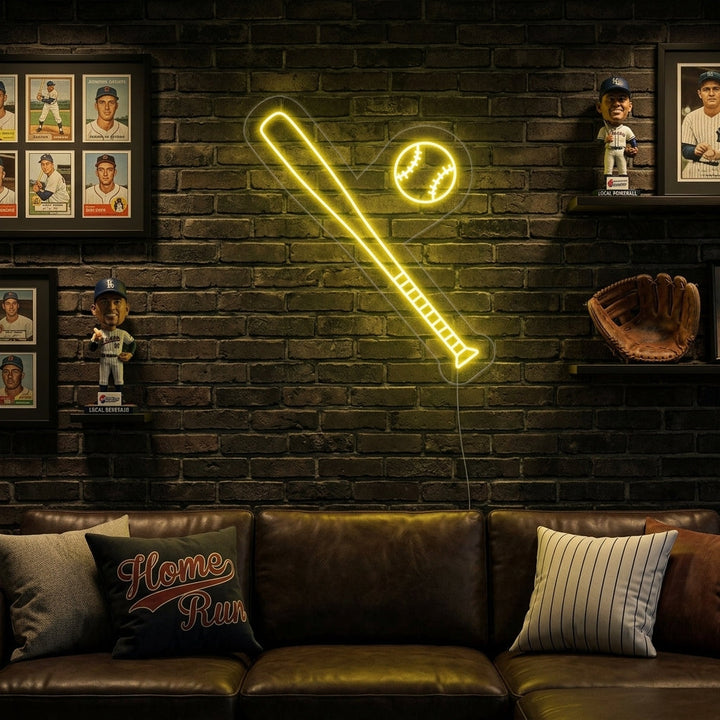"Baseball Bat Ball" Neon Sign