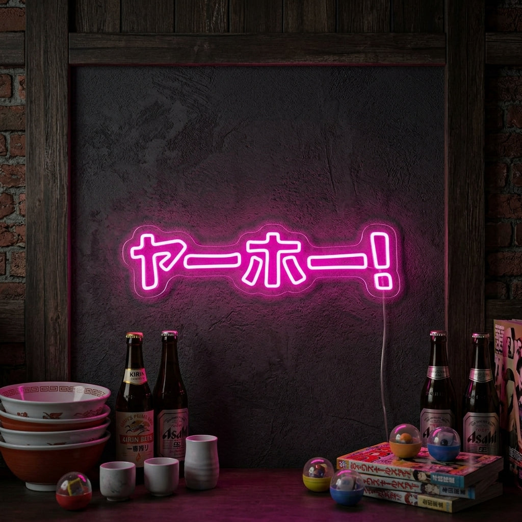 "JAPANESE KATAKANA YAHOO" Neon Sign