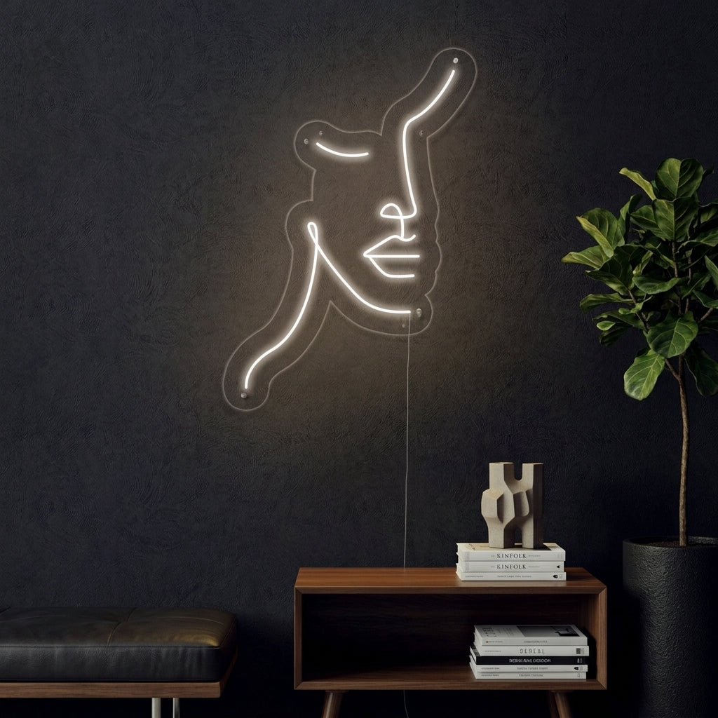 "Femanine Face Line" Neon Sign
