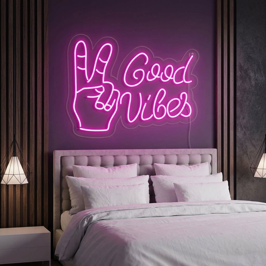 "Good Vibes With Yes" Neon Sign