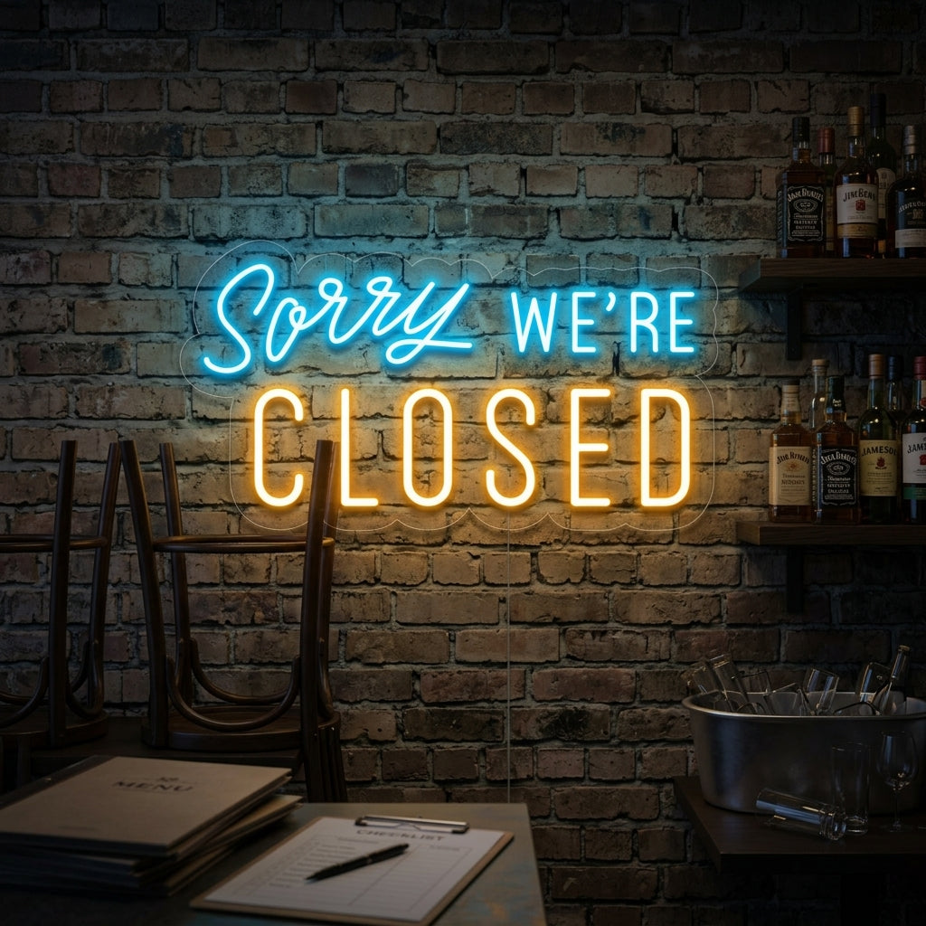 "Sorry We Are Closed" Neon Sign