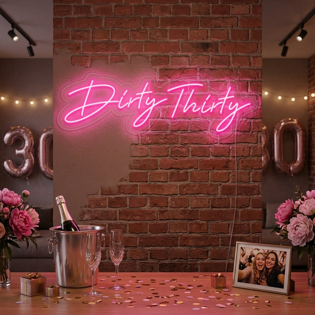 "Dirty Thirty" Neon Sign