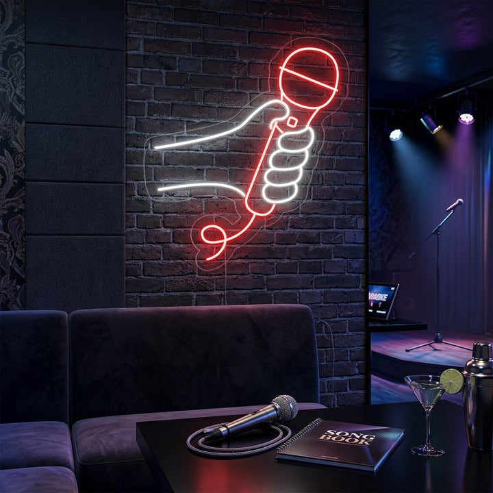 "Microphone Karaoke" Neon Sign