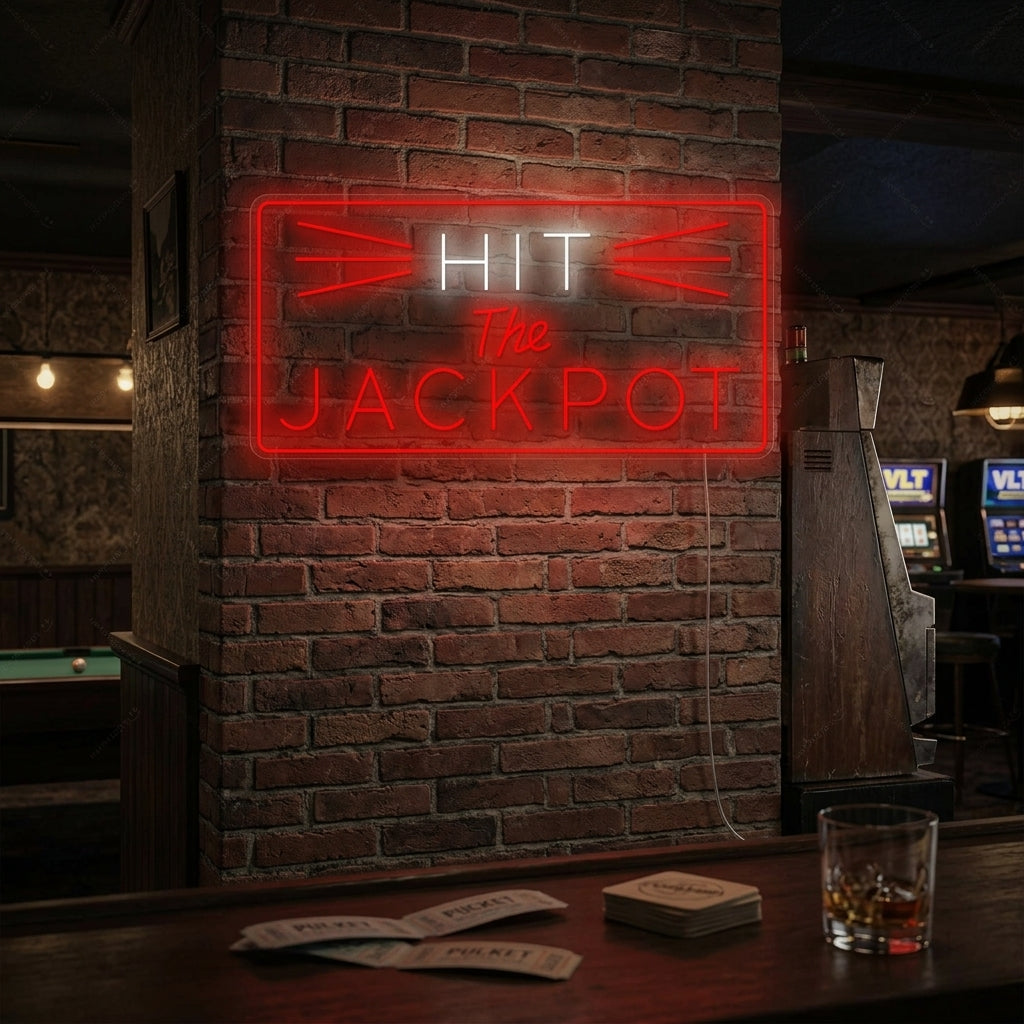 "Hit The Jackpot" Neon Sign