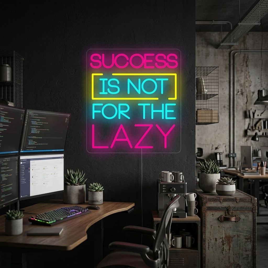 "Success Is Not For The Lazy" Neon Sign