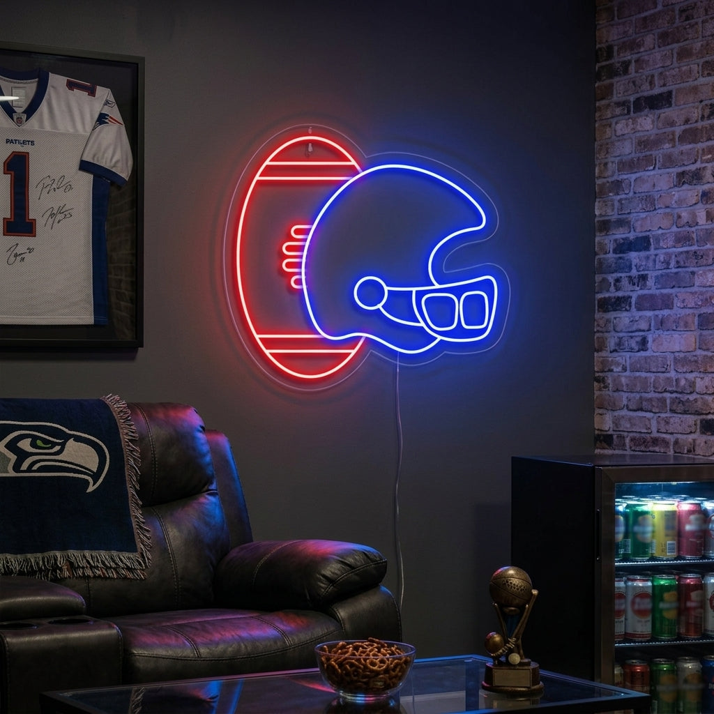 "Cowboy Football Helmel" Neon Sign