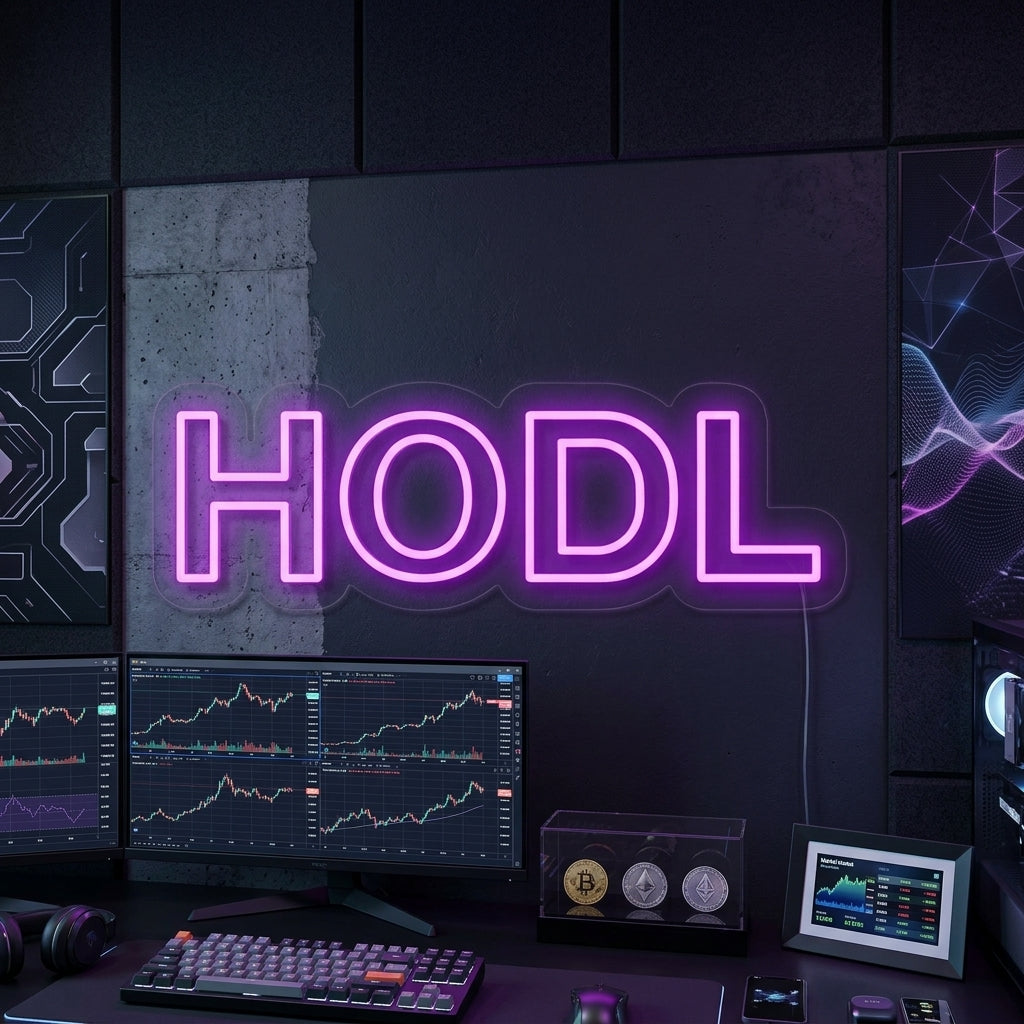 "Hodl Crypto" Neon Sign