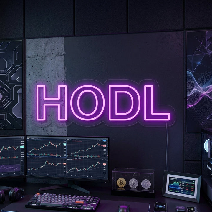"Hodl Crypto" Neon Sign