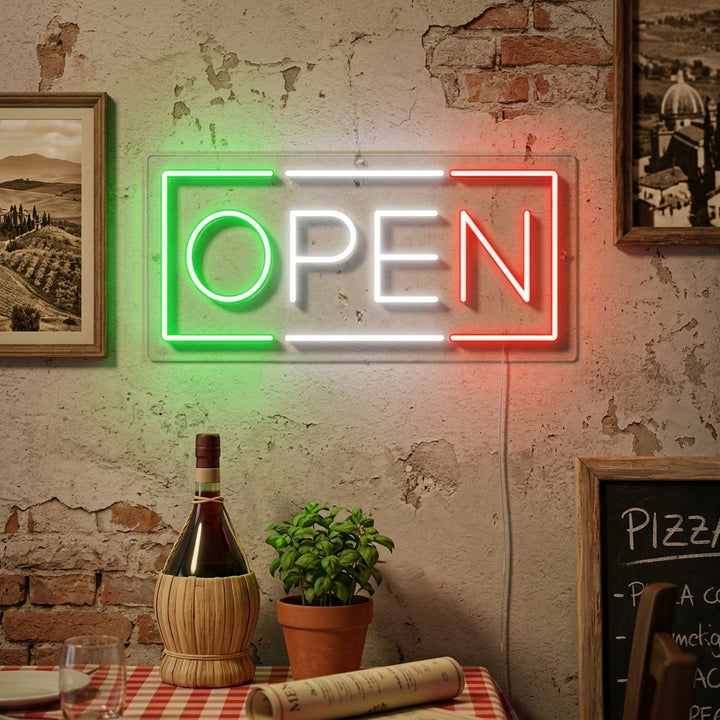 "OPEN ITALIAN RESTAURANT" Neon Sign
