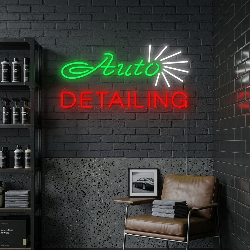 "Auto Detailing Shop" Neon Sign