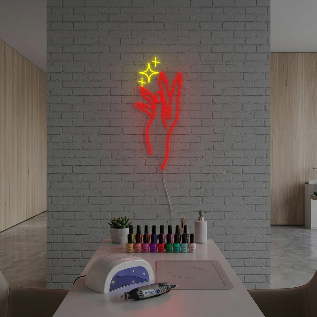 "Hand Nail Manicure Store" Neon Sign