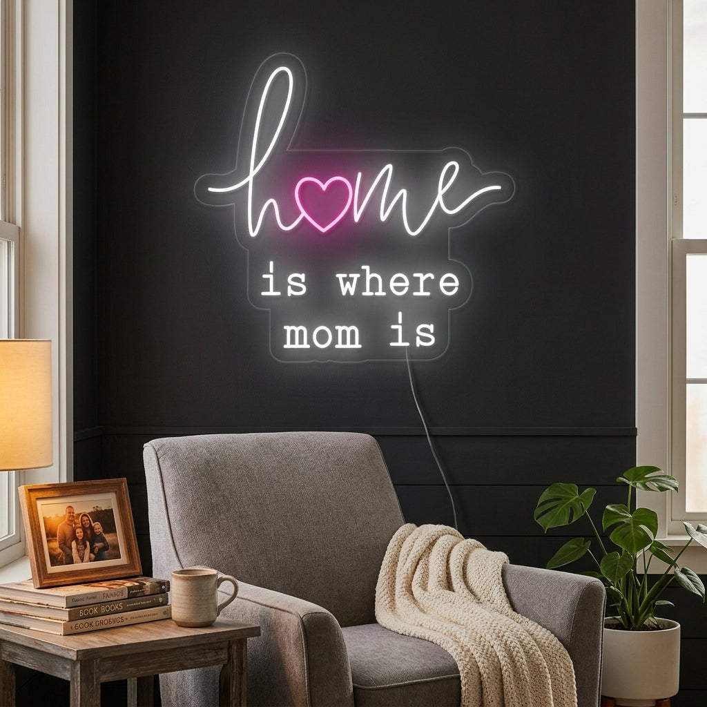 "Home Is Where Mom Is" Neon Sign