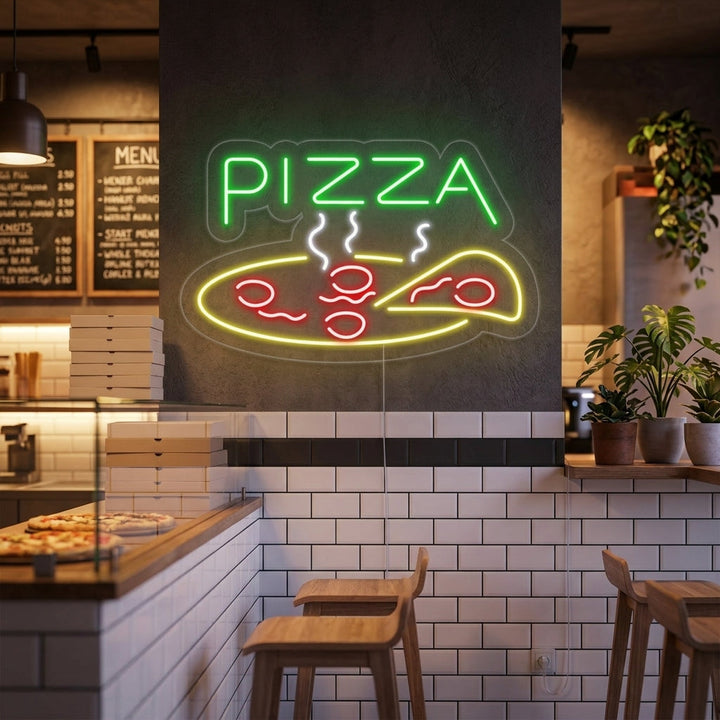 "Pizza Restaurant Open" Neon Sign