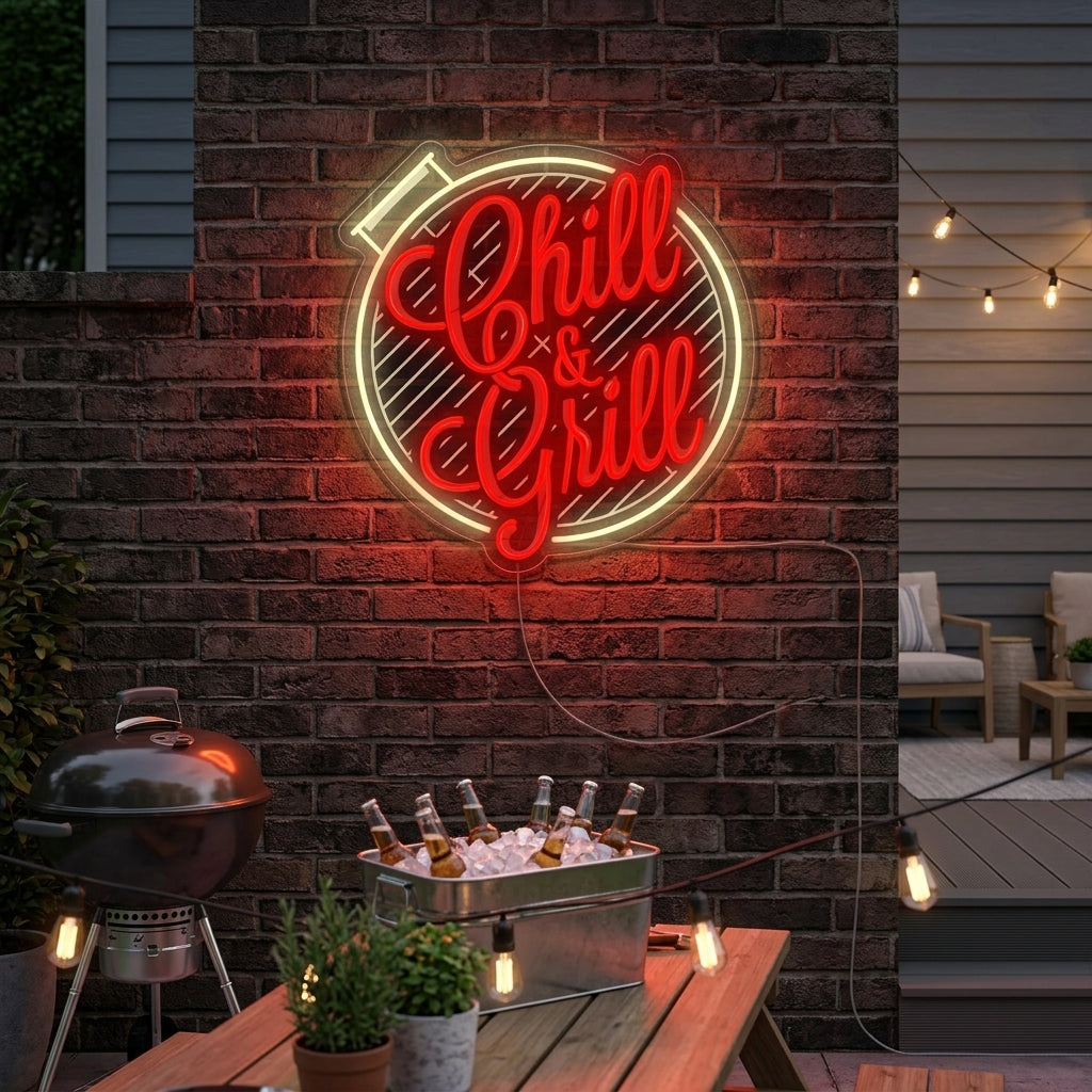 "Chill And Grill" Neon Sign
