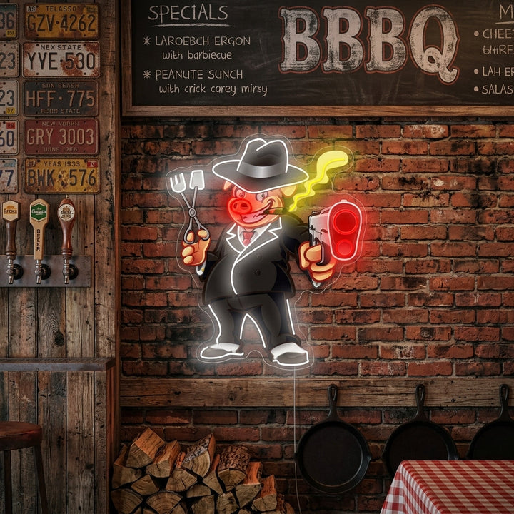 "Pig Barbeque Grills" Neon Sign