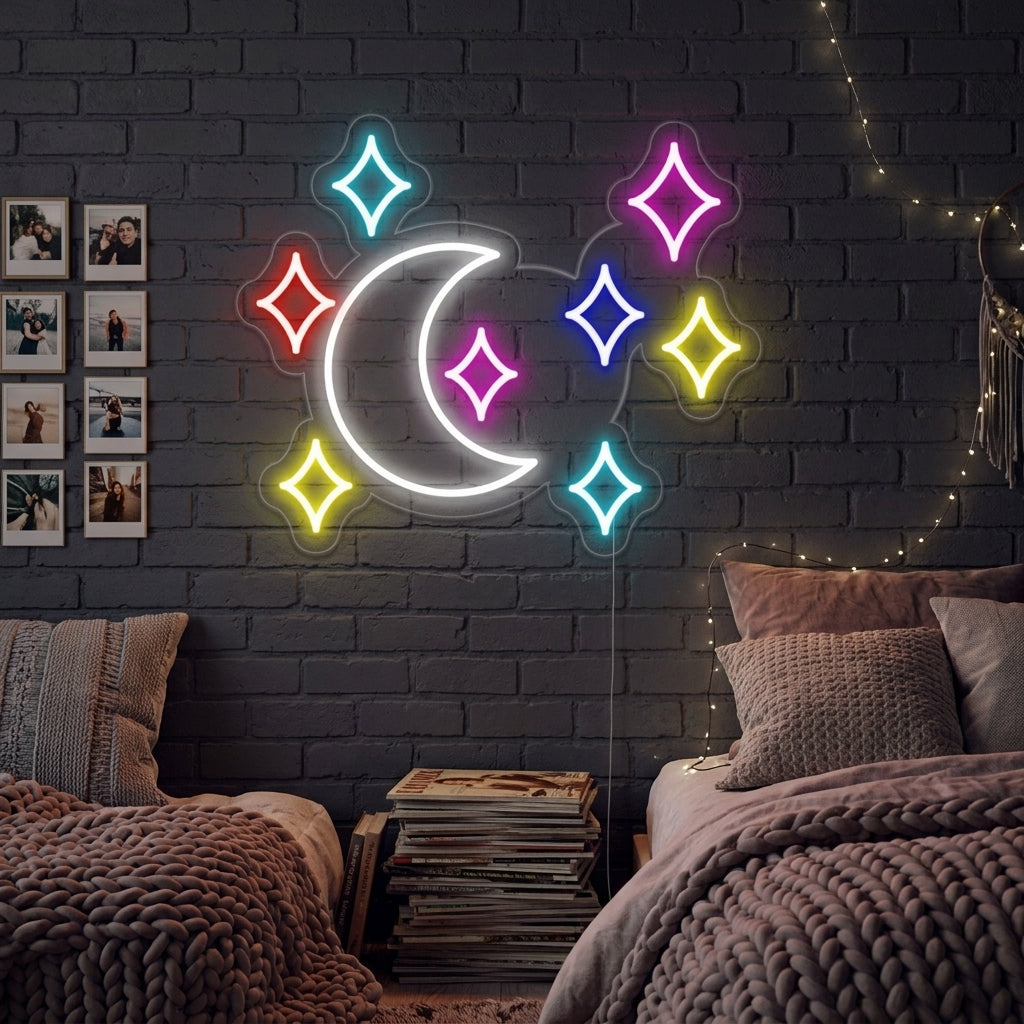 "Moon Star" Neon Sign