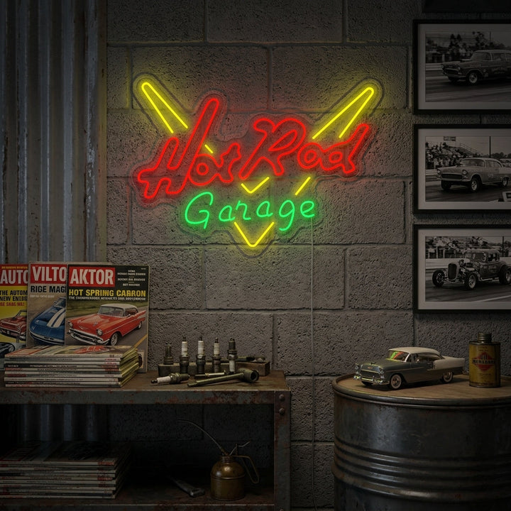 "GARAGE HOT ROD" Neon Sign