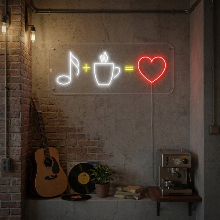 "Coffee Music Love" Neon Sign