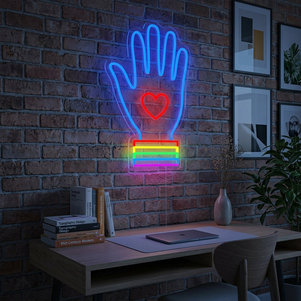 "LGBT Hand" Neon Sign