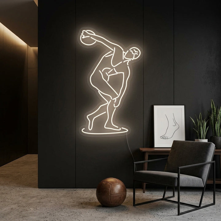 "The Diskobolus of Myron" Neon Sign