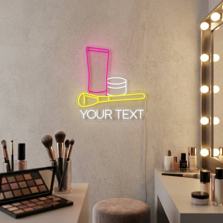 "Custom Cosmetic Makeup Beauty Salon" Neon Sign