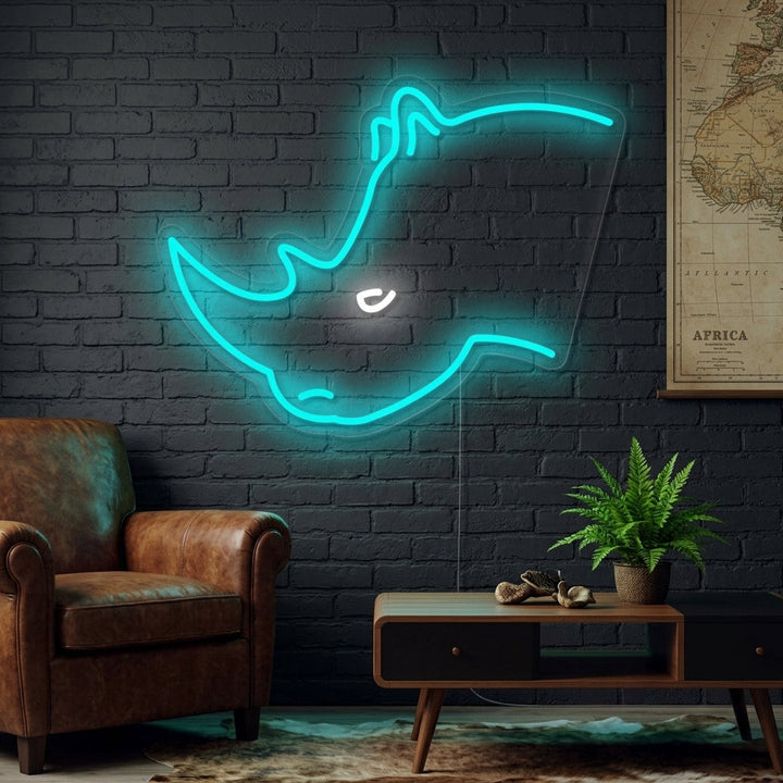 "Rhino Head" Neon Sign