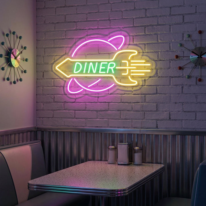"ROCKET Rocket Diner" Neon Sign