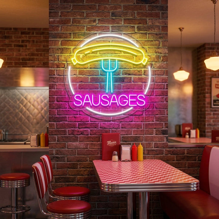 "Sausages with Circle" Neon Sign
