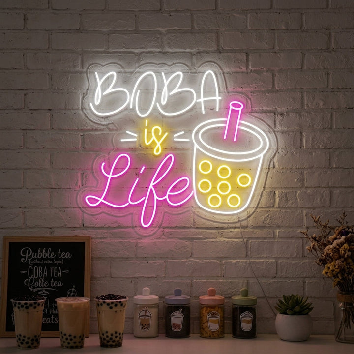"Boba is Life Boba Cup" Neon Sign