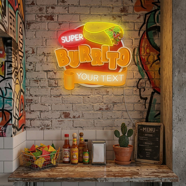 "Custom Burrito Logo" Neon Sign