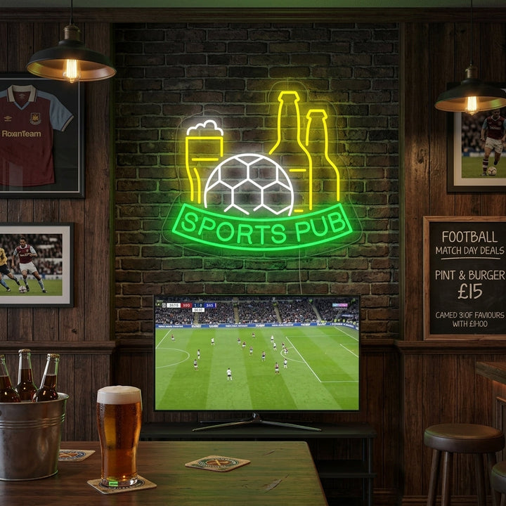 "Football Beer Sports Pub" Neon Sign
