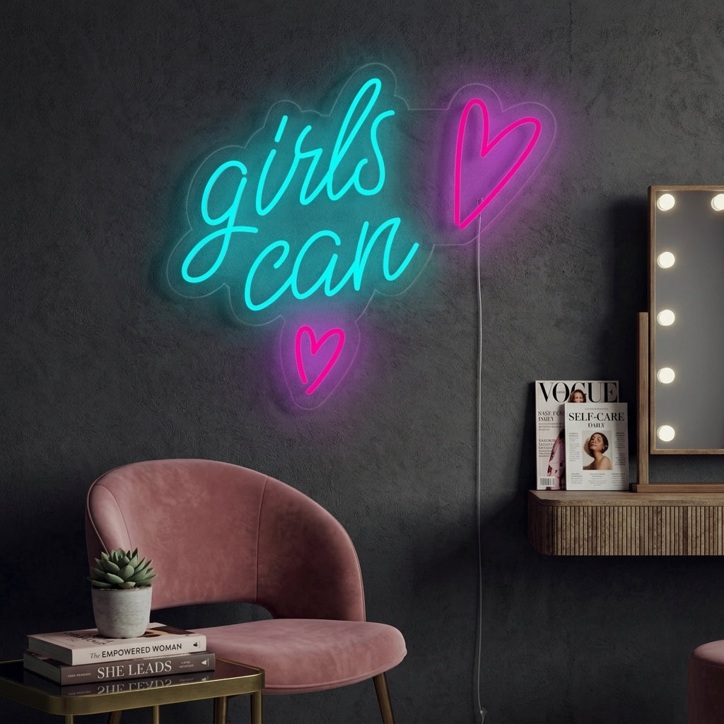 "Girls Can" Neon Sign