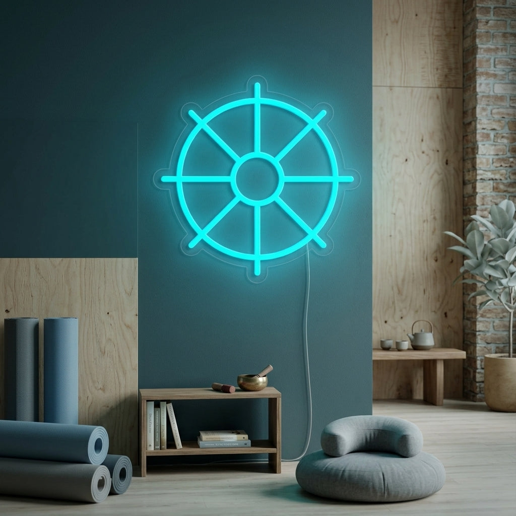 "Dharma Wheel Symbol" Neon Sign