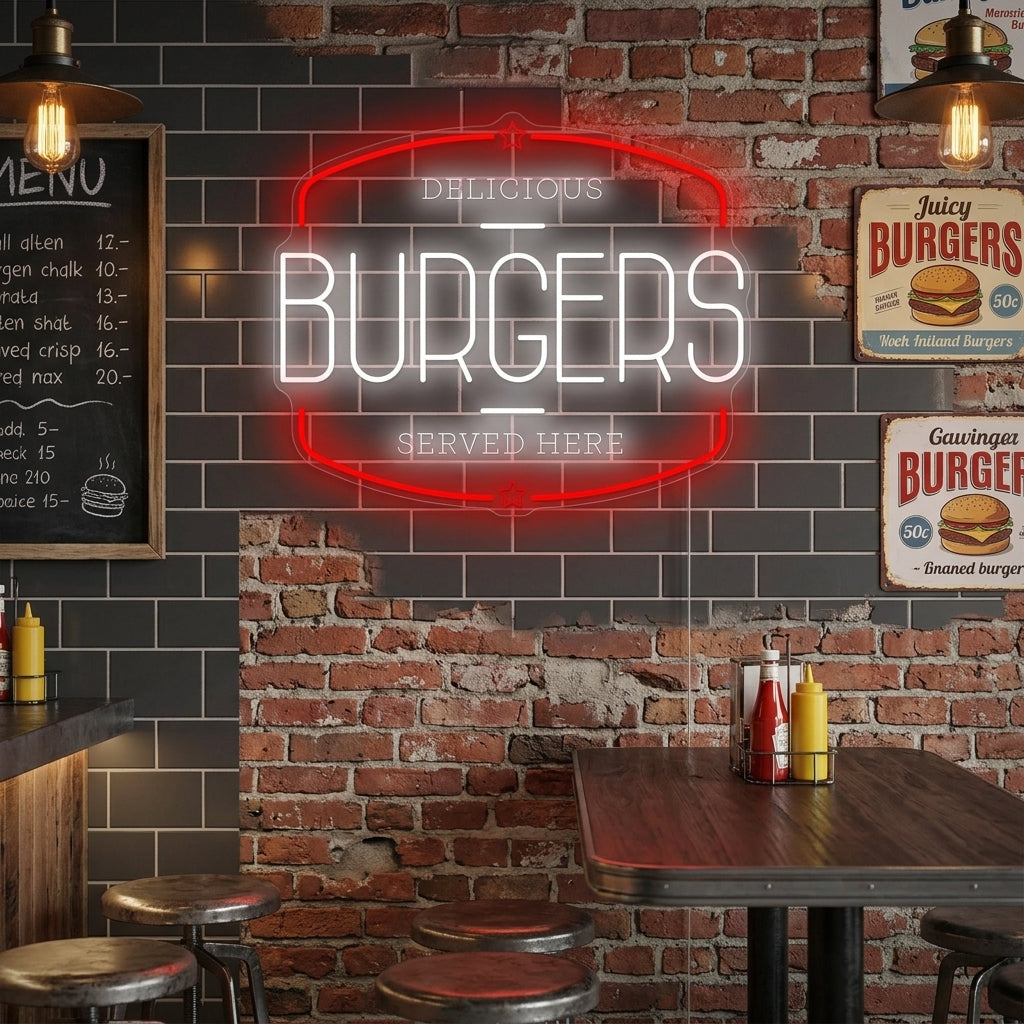 "Burgers" Neon Sign