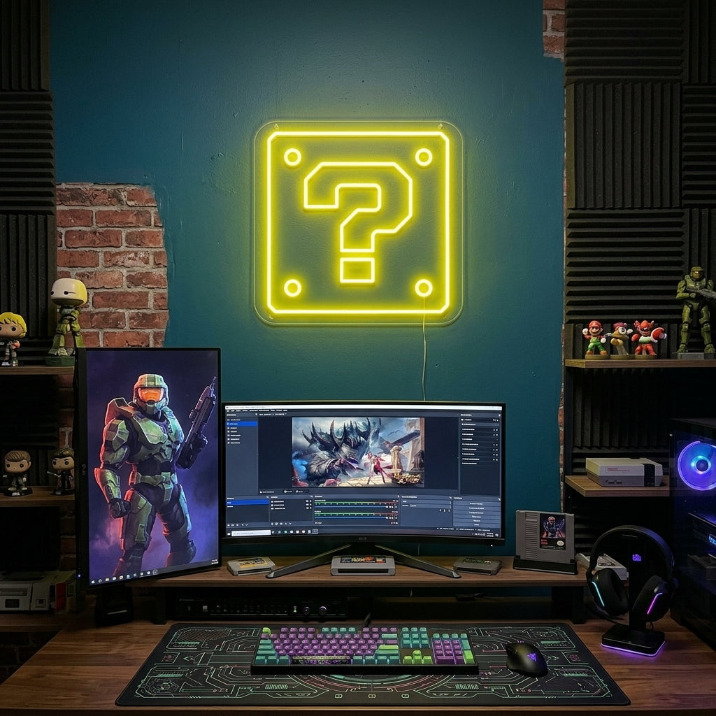 "Mystery Box, Game Room Wall Decor" Neon Sign