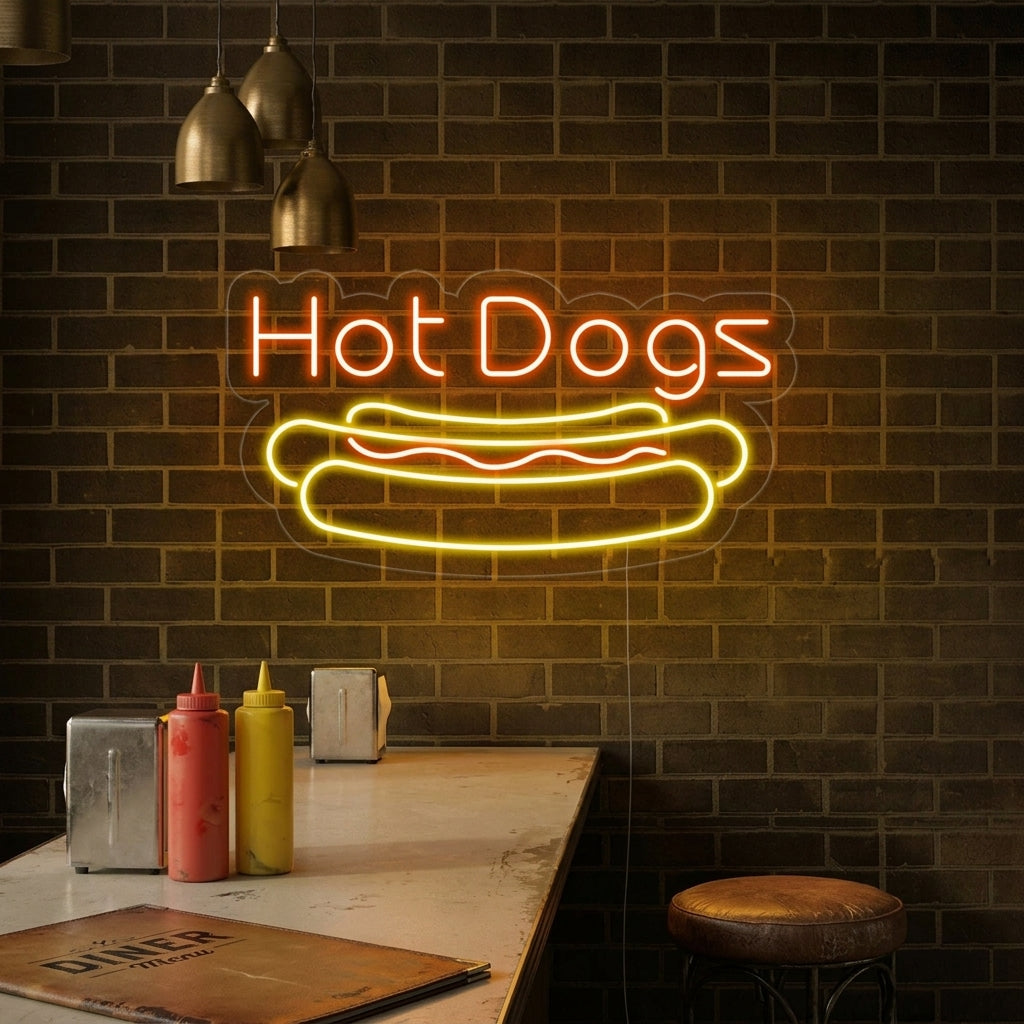 "HOT DOGS" Neon Sign