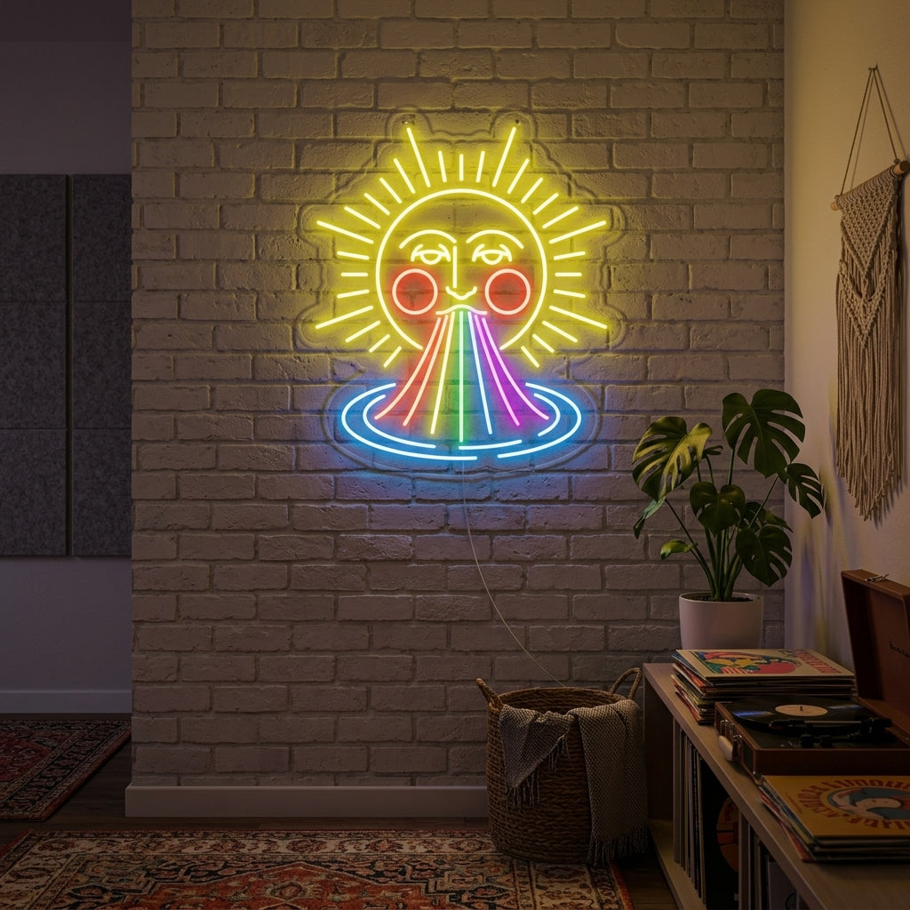 "Rainbow Sun" Neon Sign