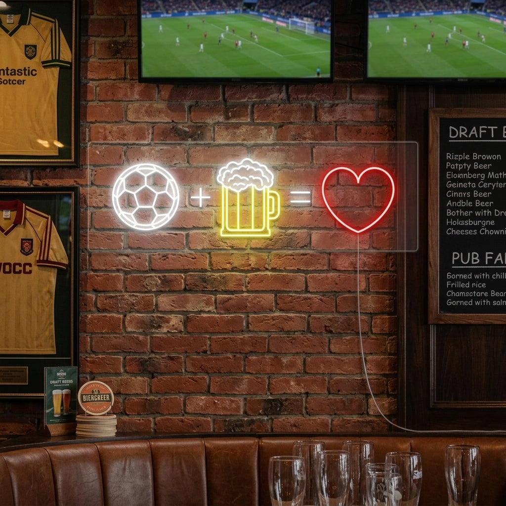 "Football Beer Love" Neon Sign